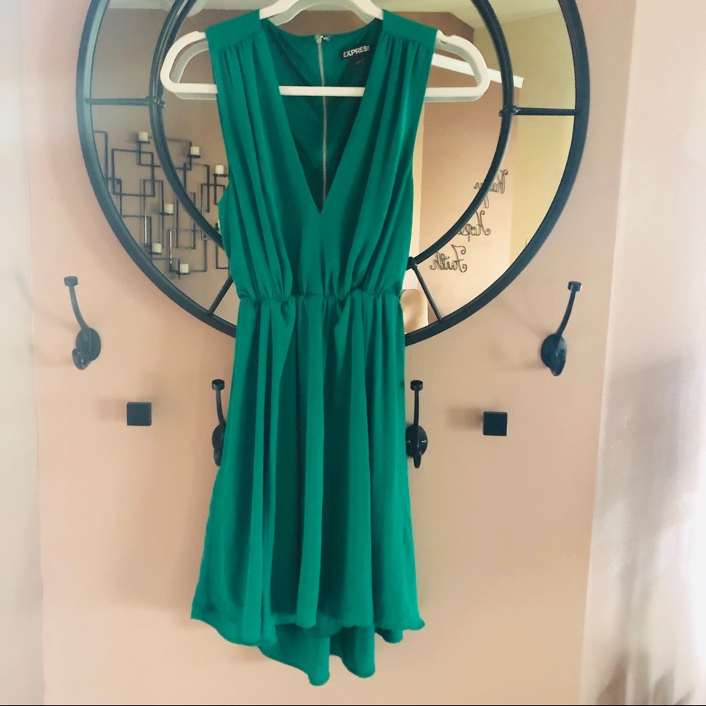 Green envy open back dress